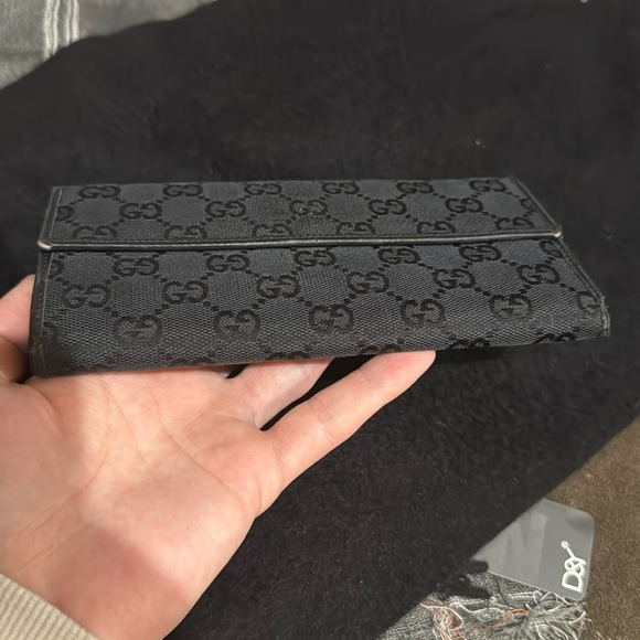 Women’s or Men's Black Monogram Canvas Gucci Vintage Long Wallet! Preloved 7/10 - Picture 17 of 17